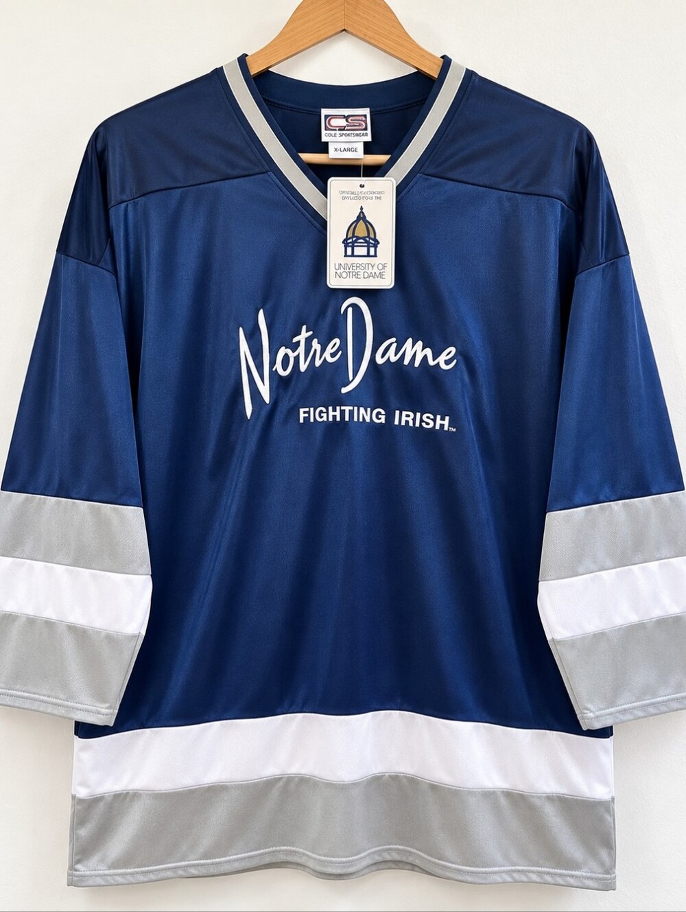 Vintage Notre Dame Fighting Irish Hockey Jersey NWT XL USA Made